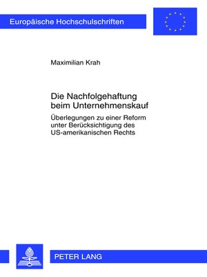 cover image of Die Nachfolgehaftung beim Unternehmenskauf